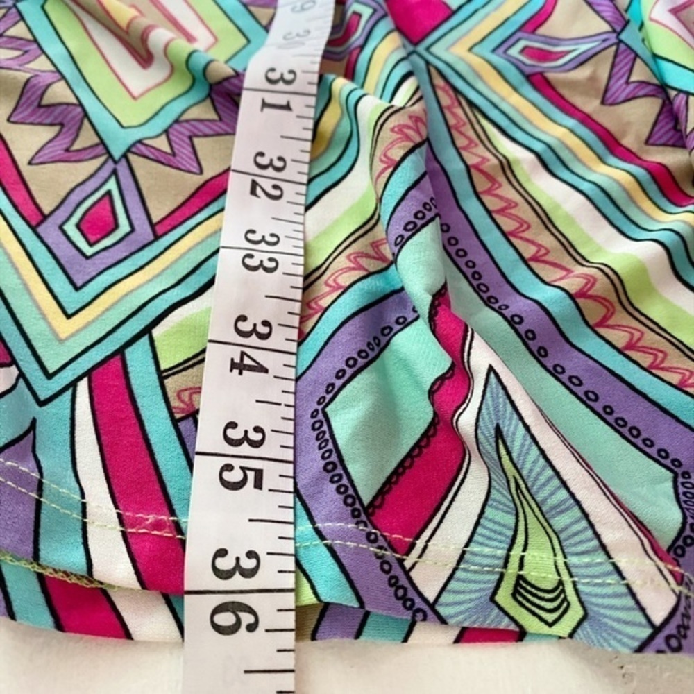 London Times Colorful Geometric‎ Diamond Print Halter Style Midi Dress - Picture 11 of 12